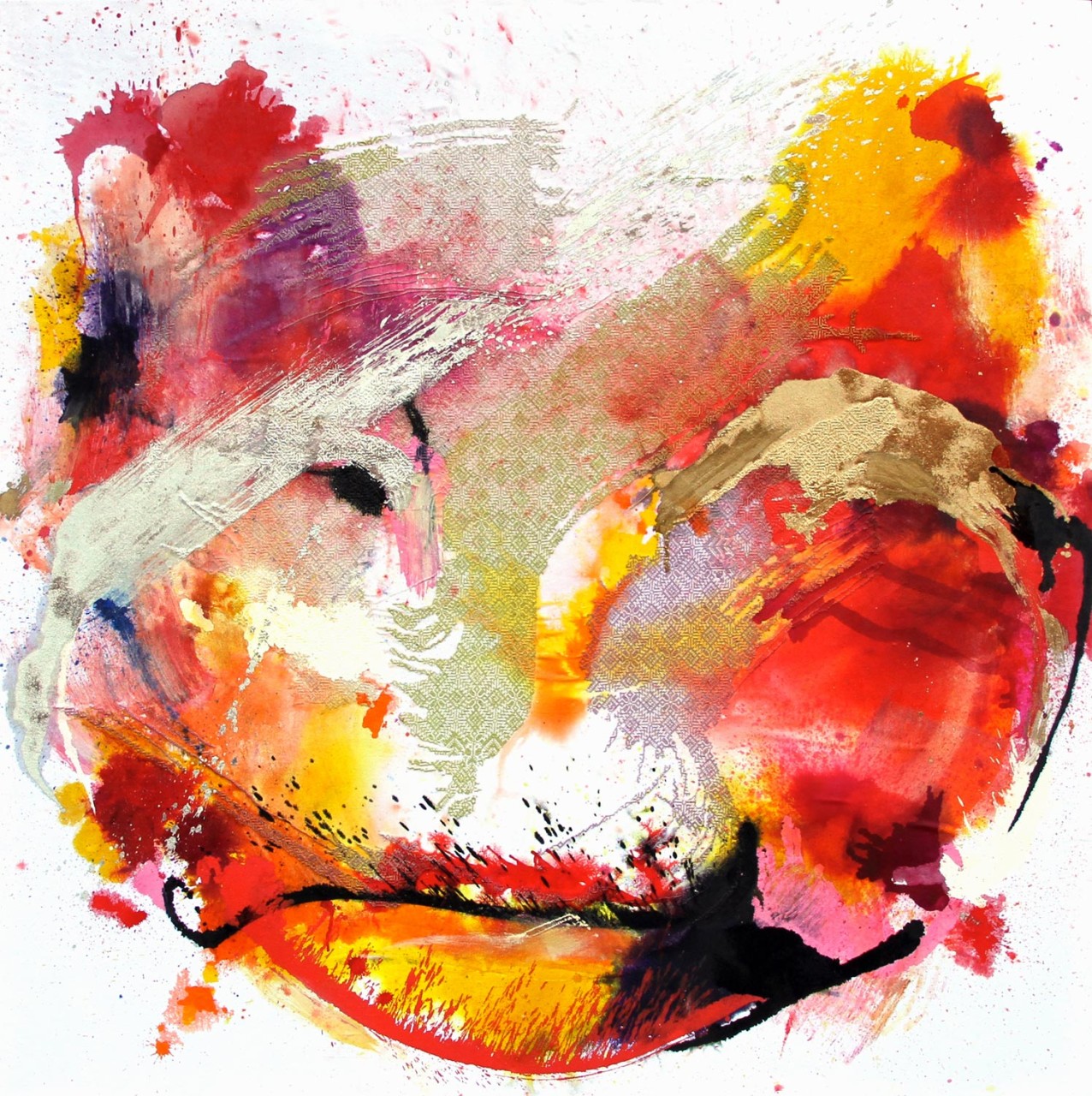 DavidBlochGallery_Yaze_SansTitre13_TechniquesMixtesSurToileEtBroderies_200x200cm_2014