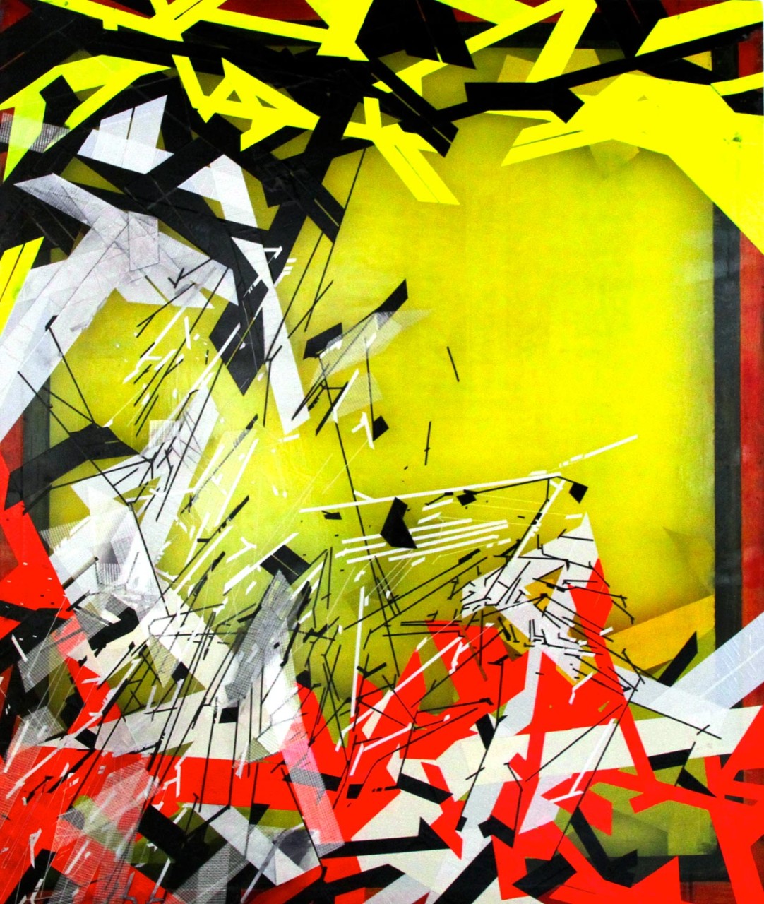 LEK---Structure-003---Techniques-mixtes-sur-toiles-de-sérigraphie---154-X-130-cm---2010